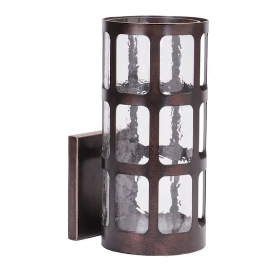 11" Metal Wall Sconce with Glass Insert